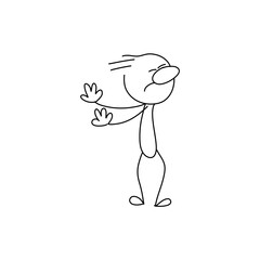 Vector stickman cartoon character illustration.