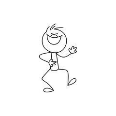 Vector stickman cartoon character illustration.