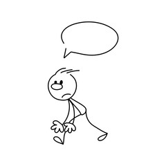 Vector stickman cartoon character illustration.
