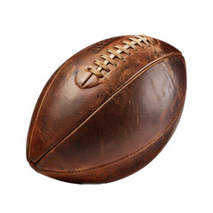 an American leather football, 3/4 view, NFL in a Sports-themed, illustration in a PNG, cutout, and isolated. generative ai