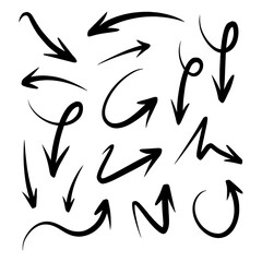 hand doodle arrow set, vector illustration