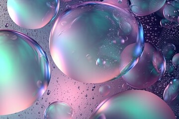 Holographic abstract background in light colors. Generative AI