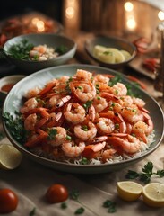 dish with shrimps