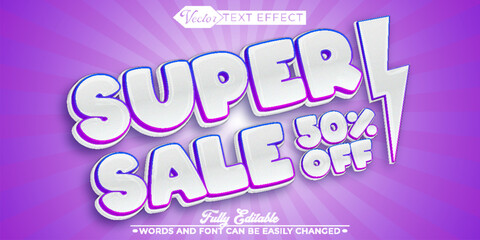 Super Sale 50% Off Vector Editable Text Effect Template
