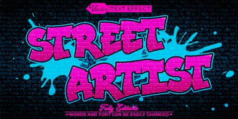 Fototapeten Graffiti Grafitti Street Artist Vector Editable Text Effect Template  © Anka Design