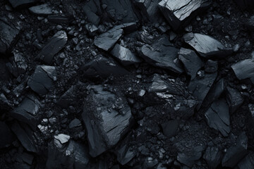 Black layered stones surface texture background - obrazy, fototapety, plakaty