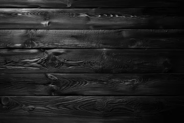 Selbstklebende Fototapete Brennholz Textur  Burned hardwood surface. Smoking wood plank background.