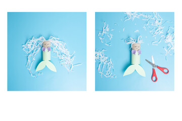 craft toy from a toilet roll, the little mermaid