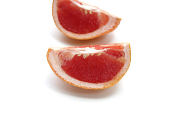 Fresh grapefruit on white background.