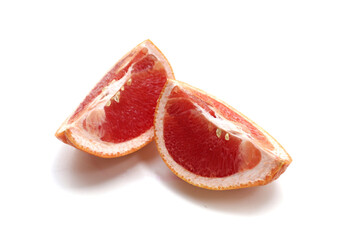 Fresh grapefruit on white background.