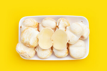 Toddy palm on yellow background.