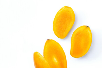 Tropical fruit, Mango on white background.
