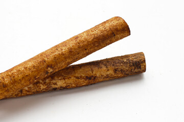 Burdock Root (Gobo) on white background.