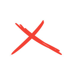hand drawn red cross line
