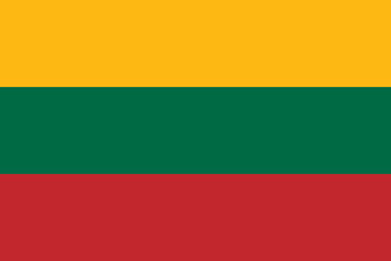 Lithuania flag isolated in official colors and proportion correctly