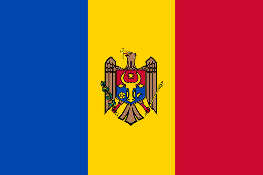 Moldova flag isolated in official colors and proportion correctly