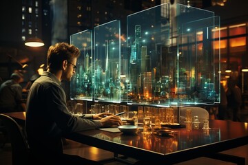 Businessman Success in Corporate Office Suit Man Portrait Photo - Leadership, Teamwork, Collaboration, and Innovation Entrepreneurial Growth and Career Marketing CEO Achievement Strategic Workspace