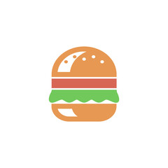 Simple modern burger hamburger logo icon