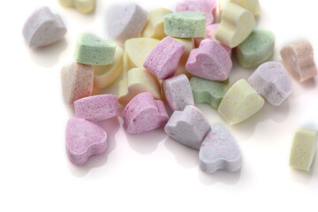 colorful candies in the shape of a heart