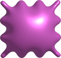 3D pink illustrations Metallic shiny inflated png files with transparent background Abstract shape