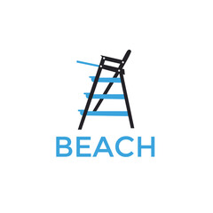  lifeguard beach tower vector illustration