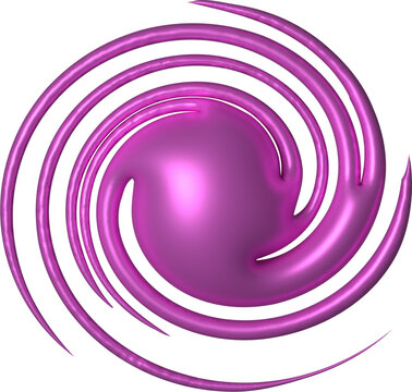 Fototapeta 3D pink s Metallic shiny inflated png files with transparent background Abstract circle