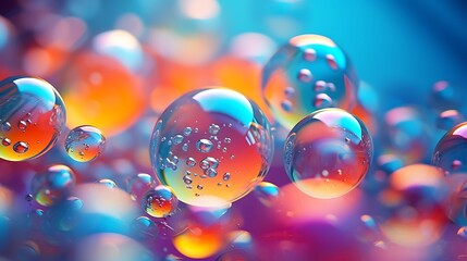 Bubbles on a colorful background, 3d illustration