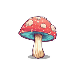lobster mushroom kawaii cartoon illustration
