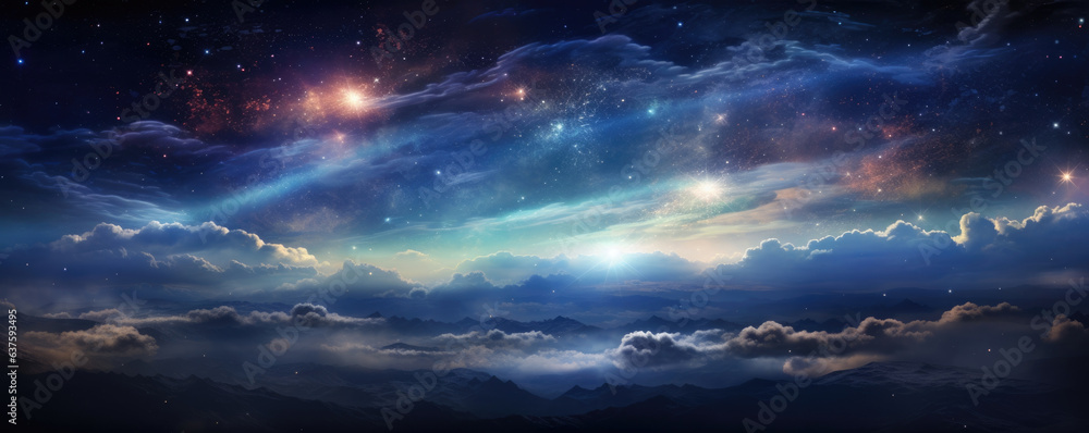 Poster this exquisite image shows a captivating landscape of interstellar clouds condensing in a hypnotic a
