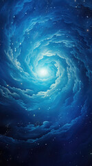 Fototapeta An aweinspiring sight emerges from the swirling clouds and stars of space two cosmic jets one blue and one gold spiral towards each other in a dizzying embrace that reaches out to the limits of sky. obraz