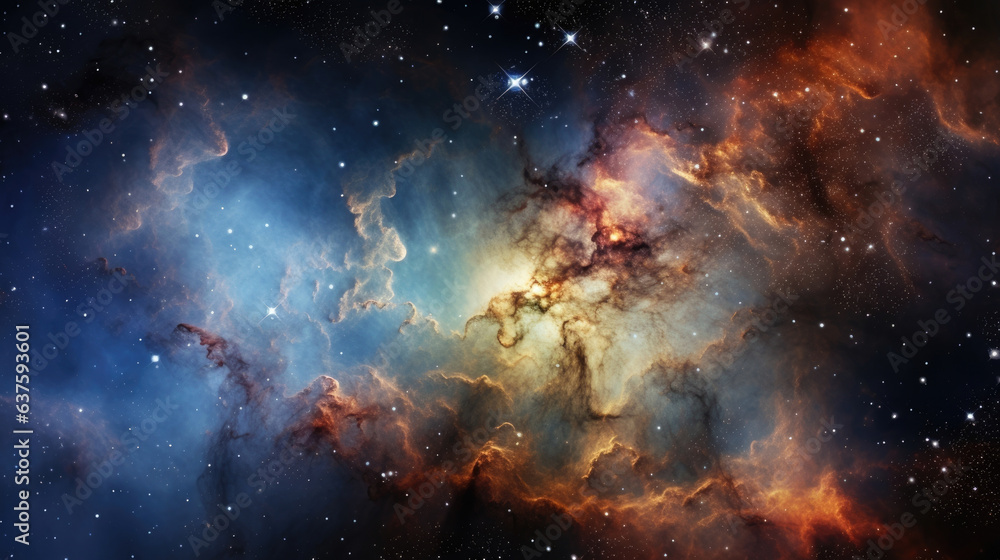 Poster a vivid display of cosmic collision is revealed in this image. the swirling clouds of gas and dust e