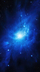 Obraz na płótnie Canvas A dazzling blue supergiant star is shining with incredible intensity its light piercing through a sea of ling stars. Its brilliant surface shimmers with an indigo glow casting a glare that can be seen