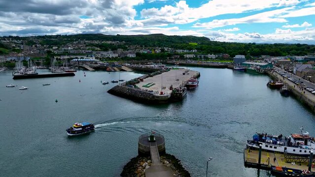 Aerial view of Howth, an Irish village on the Howth Peninsula, east of central Dublin