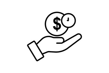 Credit icon. Icon related to Credit and Loan. suitable for web site design, app, user interfaces, printable etc. Line icon style. Simple vector design editable