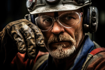 With his helmet and goggles in place a steamfitter reaches out hand ready to grab a valve. His broad shoulders taut tempered with the respect of a job he has done countless times before. A true