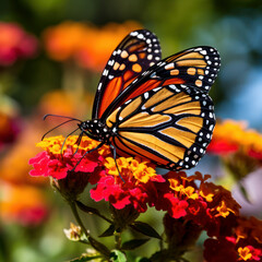 lifestyle photo monarch butterfly sitting on a flower