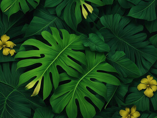 Fototapeta na wymiar Tropical leaves background.