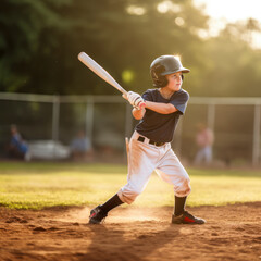 lifestyle photo little league baseball player in action