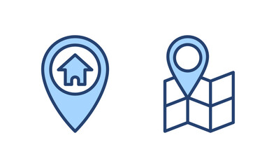 Maps and pin icon vector. location sign and symbol. geo locate, pointer icon.