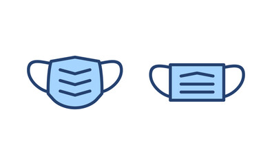 Mask icon vector. Medical mask sign and symbol. Man face with mask icon. Safety breathing mask