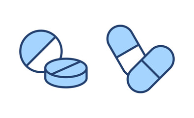 Pills icon vector. capsule icon. Drug sign and symbol