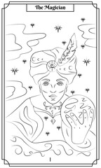 the illustration - card for tarot - The magician card.