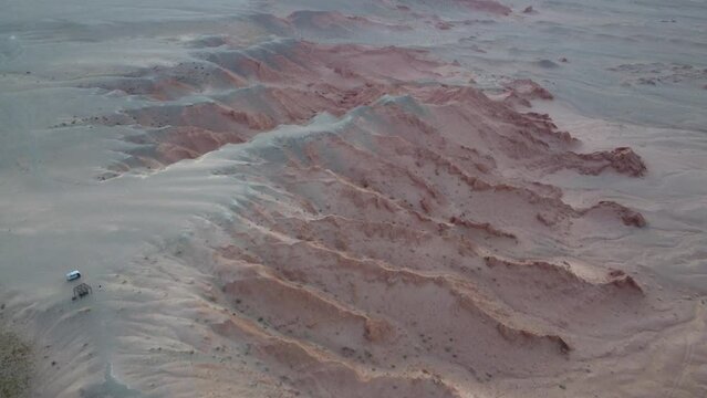 Mongolia Gobi Desert Drone 4K Sky nature bayanzag mountain