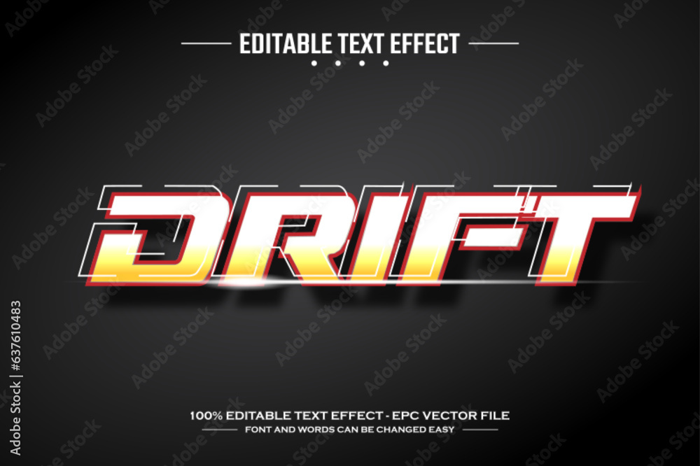 Poster drift 3d editable text effect template
