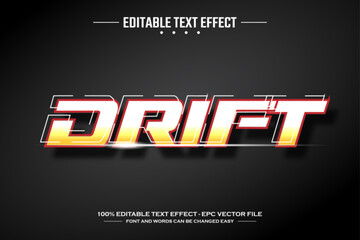 Drift 3D editable text effect template