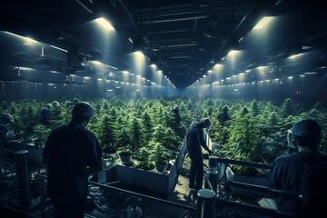 a high tech cannabis growing facility - obrazy, fototapety, plakaty
