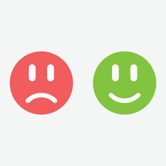 Smiling face and angry face icon