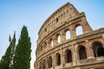 Colosseum in Rome at dawn. Italy