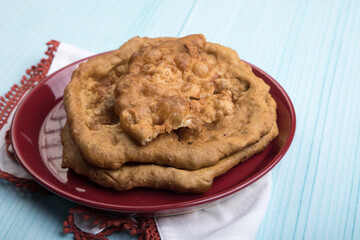 Cachangas deep fried round plain dough peru peruvian street food