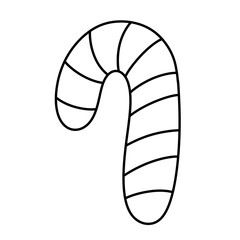 Christmas candy cane line icon.